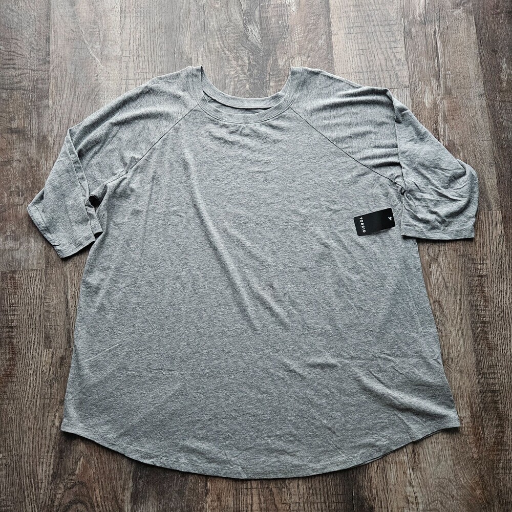 Torrid Classic Fit Super Soft Slub Crew Raglan Tee